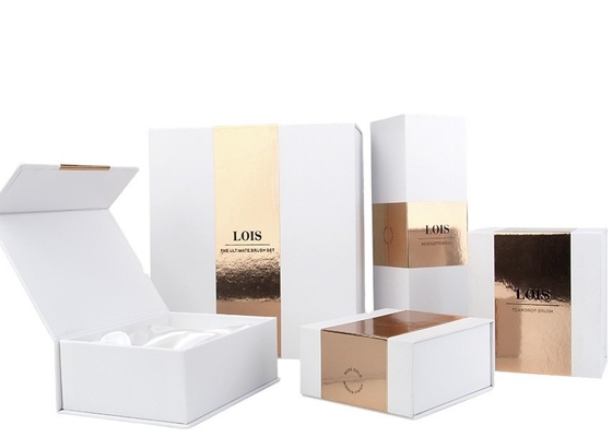 Caixa de cartão de papel de Eco da cor cosmética luxuosa quente de Pantone da caixa da folha do selo