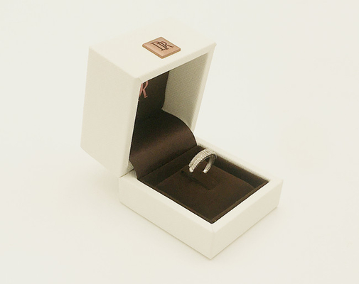 Caixa de presente feita sob encomenda do apoio luxuoso excelente branco puro de Ring Jewelry Box Velvet Lining
