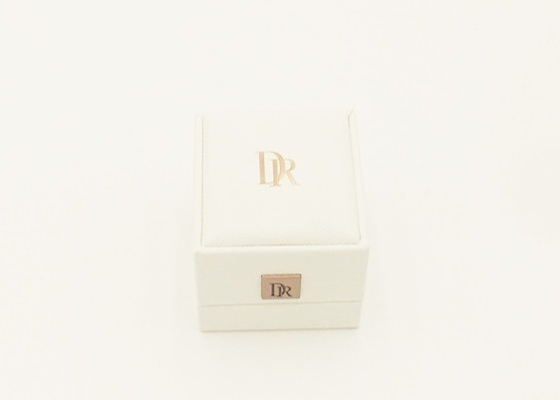Caixa de presente feita sob encomenda do apoio luxuoso excelente branco puro de Ring Jewelry Box Velvet Lining