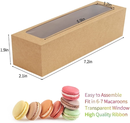 Caixa da seleção de Macaron de 25 blocos com a fita clara 6 Macaron da janela