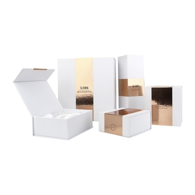 Magnético branco da caixa de presente cosmética luxuosa do cartão do papel de Eco com logotipo