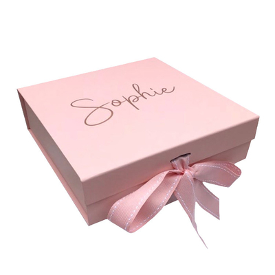 Caixa cosmética luxuosa de empacotamento imprimindo de papel do presente do rosa dobrável