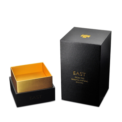 Logotipo personalizado caixa de empacotamento do perfume do cosmético preto vazio do cartão
