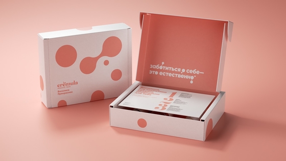 Cuidados com a pele de empacotamento de papel do grupo da caixa do presente cosmético luxuoso da menina do rosa
