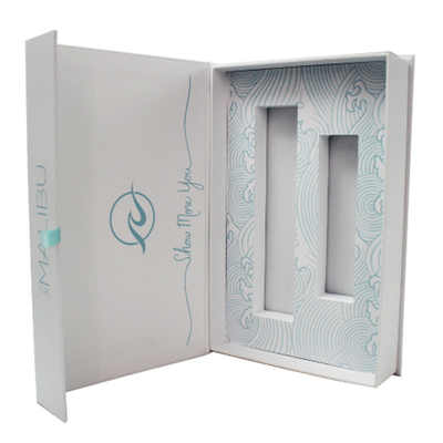 O Oem do estilo do livro personaliza a caixa de papel cosmética da cópia com Logo Gold Stamping