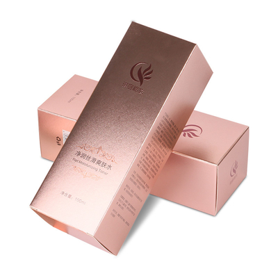caixa cosmética luxuosa Rose Gold Paper Packaging da garrafa dos cuidados com a pele 100ml