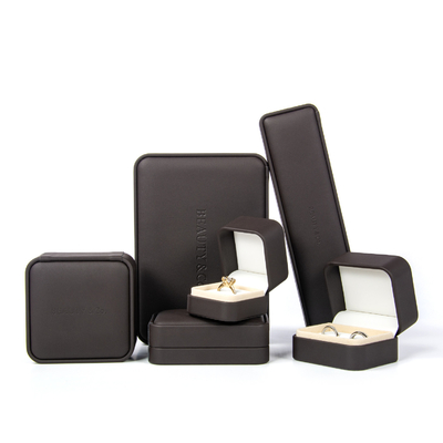 Colar feita sob encomenda Ring Box do bracelete de Logo Leather Jewelry Box Earring