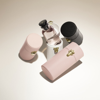 O nível superior feito a mão luxuoso perfuma o logotipo de Carry Leather Travel Box Custom
