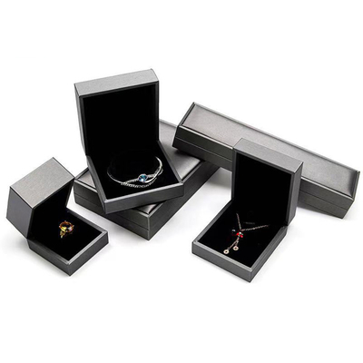 Couro luxuoso de Ring Storage Gift Box Brushed da joia do casamento