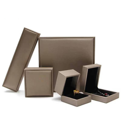 Couro luxuoso de Ring Storage Gift Box Brushed da joia do casamento