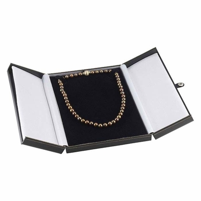 O falso preto cobre a pressão Tab Necklace Gift Box da guarda-joias