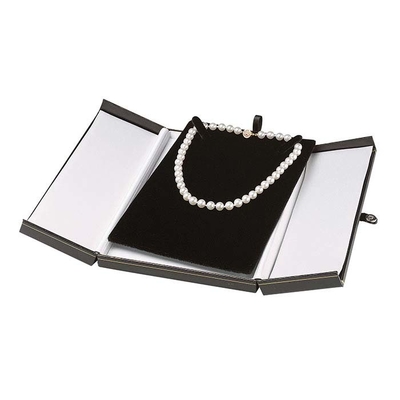 O falso preto cobre a pressão Tab Necklace Gift Box da guarda-joias