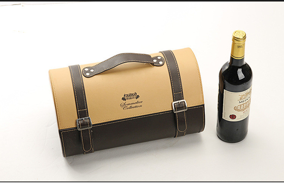 Caixa de empacotamento do vinho da garrafa da garrafa de couro luxuosa do presente do plutônio com ferramentas