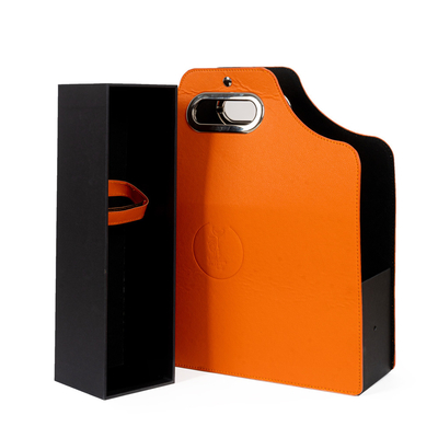 Presente de envio Art Leather Gift Box Cardboard da garrafa do vinho 6