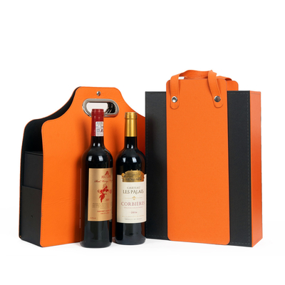 Presente de envio Art Leather Gift Box Cardboard da garrafa do vinho 6