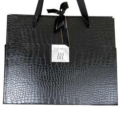 Logo Leather Gift Box Gift feito sob encomenda enegrece a caixa de dobramento do vinho 2