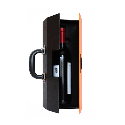 Da garrafa superior de couro de Luxuery do vinho do presente do plutônio da mala de viagem caixa de couro de empacotamento do vinho do presente vermelho clássico da caixa