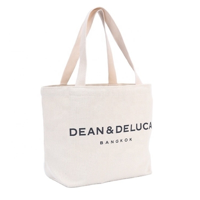 Lona reusável orgânica lisa Tote Bag With Pocket do algodão do saco de compras