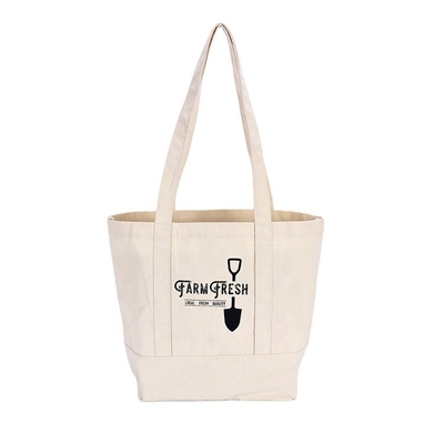 Saco de Tote Bags Pure Cotton Canvas das mulheres do ombro da praia com logotipo impresso