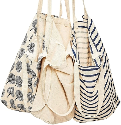 Pano Tote Bags reusável da lona do algodão para o quitandeiro, polegadas da compra 15x16.5