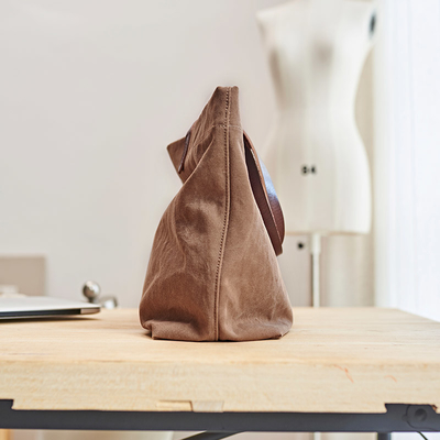 Lona de couro Tote Bag Leather Handle Foldable Tote Bag do ombro