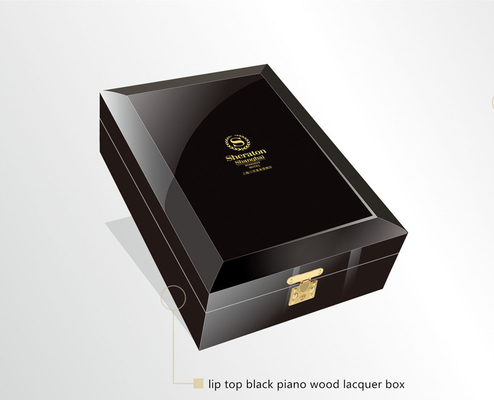 Papel de madeira da beira que reune a caixa de madeira do vidro de vinho do MDF luxuosa
