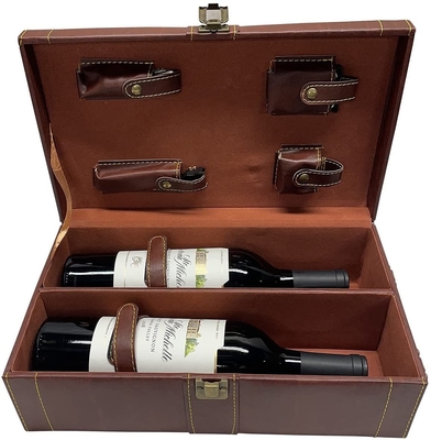 Presente dobro portátil do negócio da caixa do vinho da garrafa da grão nova da madeira do plutônio do estilo