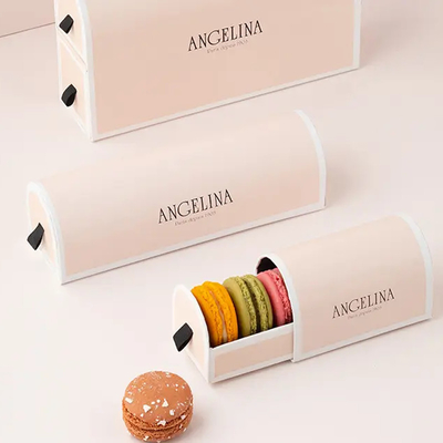 Costume do cartão da caixa de presente de Macaron do Natal das cookies