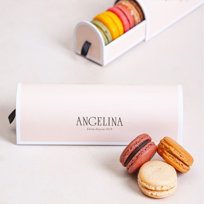 Costume do cartão da caixa de presente de Macaron do Natal das cookies