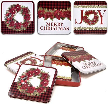 bom preço Vale-oferta Tin Gift Box Storage Container do Natal com o envoltório de presentes das tampas on-line