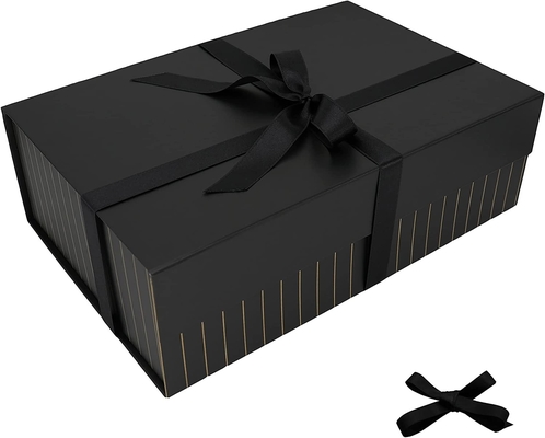 bom preço Cartão magnético Matte Black da caixa de presente da fita longa on-line