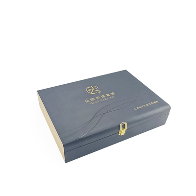 bom preço Mala de viagem do fechamento da dobradiça do hardware que embala a caixa de couro de Glod Logo Personalized Engraved Leather Gift da caixa do preto do plutônio on-line