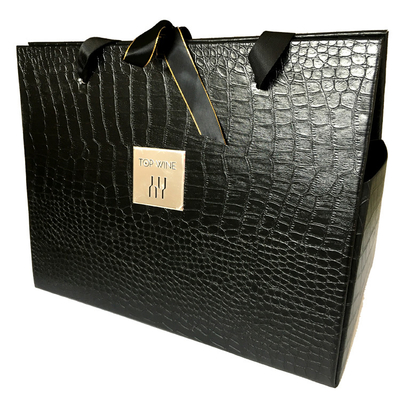 bom preço Logo Leather Gift Box Gift feito sob encomenda enegrece a caixa de dobramento do vinho 2 on-line