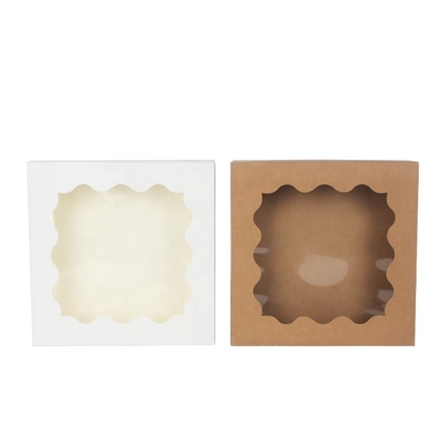 bom preço Caixas de bolo do papel de Contaienrs do presente do alimento de Macaron do quadrado para a pastelaria com janela on-line